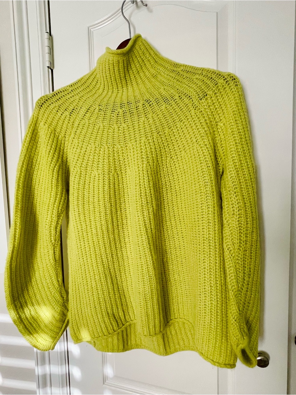 Bright Yellow Ribbed Turtleneck Sweater - Women's Cozy Knit